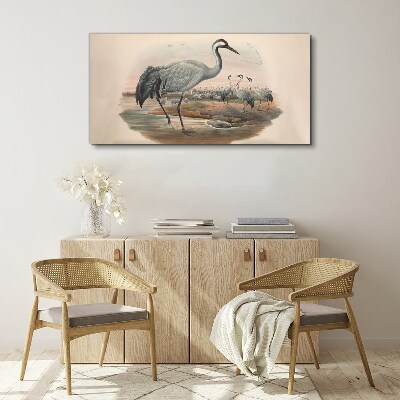 Tablou canvas Lapwing pe fundalul apei