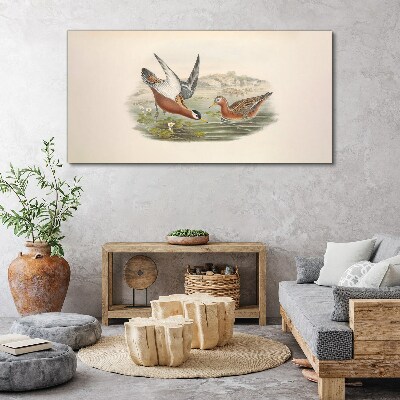 Tablou canvas Păsări peste apă