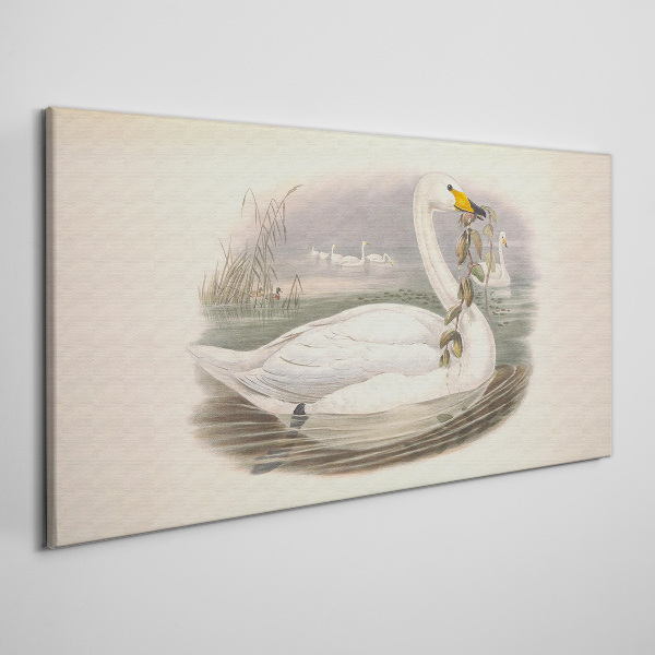 Tablou canvas Lebăda cu o ramură