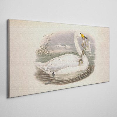 Tablou canvas Lebăda cu o ramură