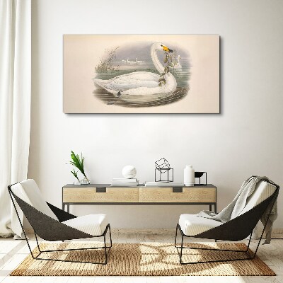 Tablou canvas Lebăda cu o ramură
