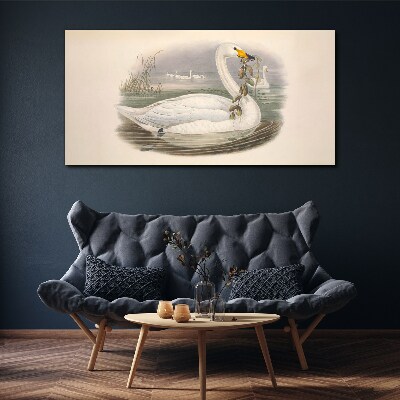 Tablou canvas Lebăda cu o ramură