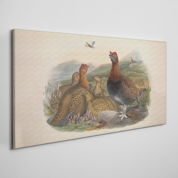 Tablou canvas O familie de păsări în habitatul lor natural