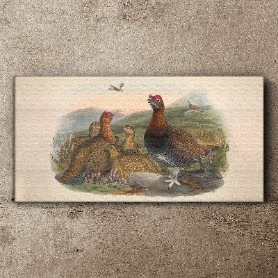 Tablou canvas O familie de păsări în habitatul lor natural