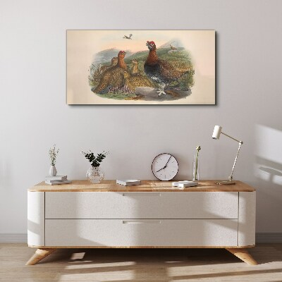 Tablou canvas O familie de păsări în habitatul lor natural