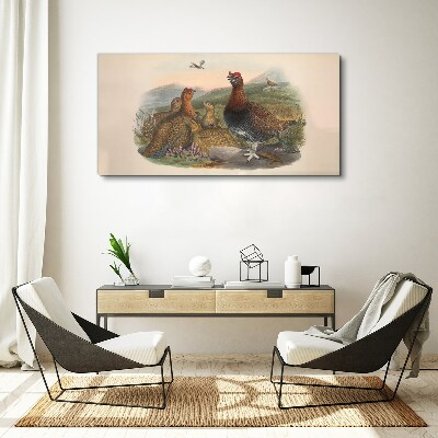Tablou canvas O familie de păsări în habitatul lor natural