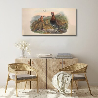 Tablou canvas O familie de păsări în habitatul lor natural