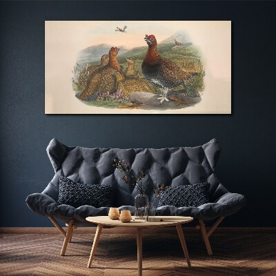Tablou canvas O familie de păsări în habitatul lor natural