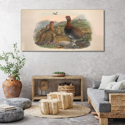 Tablou canvas O familie de păsări în habitatul lor natural