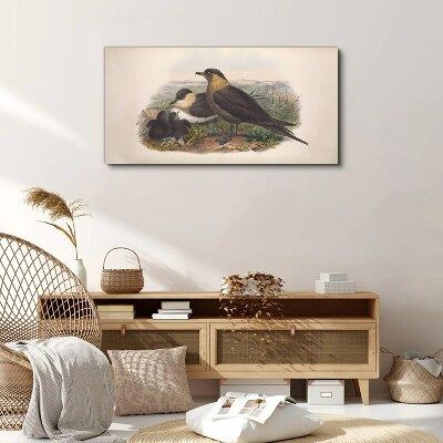 Tablou canvas Familie de păsări pe cuib