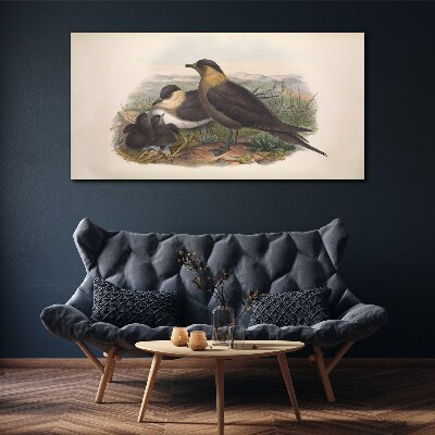 Tablou canvas Familie de păsări pe cuib
