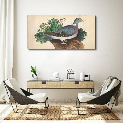 Tablou canvas Un porumbel pe un fundal verde