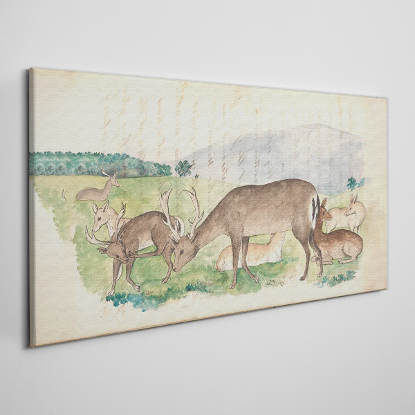 Tablou canvas Peisaj liniștit cu căprioare