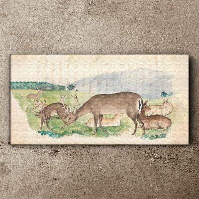Tablou canvas Peisaj liniștit cu căprioare
