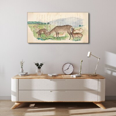Tablou canvas Peisaj liniștit cu căprioare