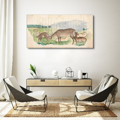 Tablou canvas Peisaj liniștit cu căprioare