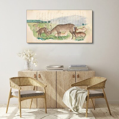 Tablou canvas Peisaj liniștit cu căprioare