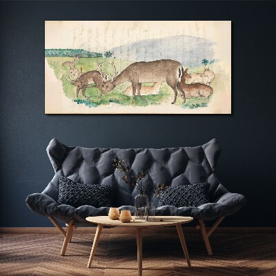 Tablou canvas Peisaj liniștit cu căprioare
