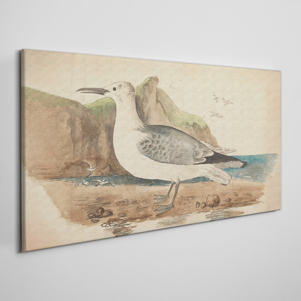 Tablou canvas Pasăre de mare pe plajă