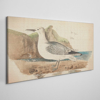Tablou canvas Pasăre de mare pe plajă
