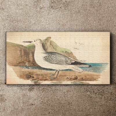 Tablou canvas Pasăre de mare pe plajă