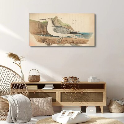 Tablou canvas Pasăre de mare pe plajă