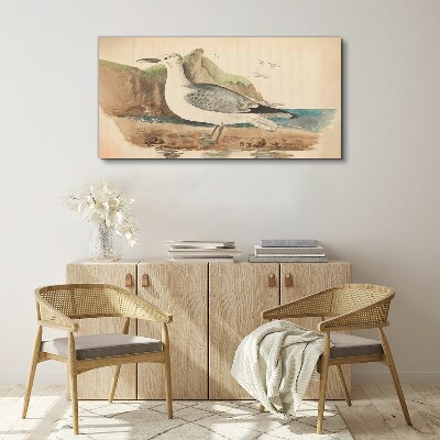Tablou canvas Pasăre de mare pe plajă
