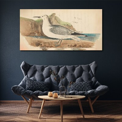Tablou canvas Pasăre de mare pe plajă