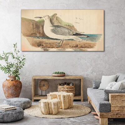 Tablou canvas Pasăre de mare pe plajă