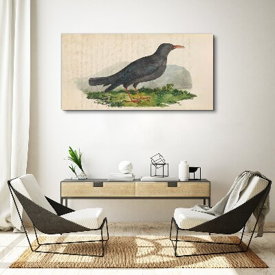Tablou canvas Pasăre pe un fundal verde