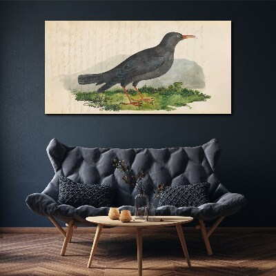 Tablou canvas Pasăre pe un fundal verde