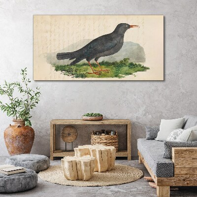 Tablou canvas Pasăre pe un fundal verde