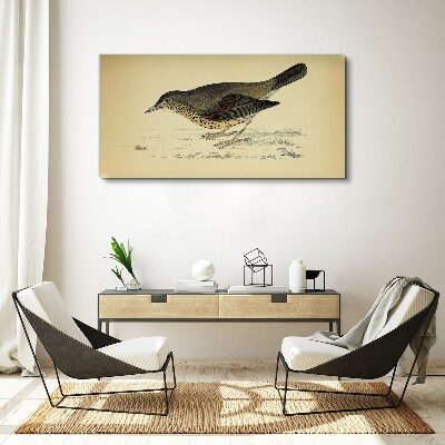 Tablou canvas Pasăre pe fond bej