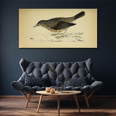 Tablou canvas Pasăre pe fond bej