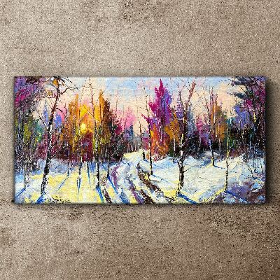 Tablou canvas Iarna Zăpadă Pădure Natura