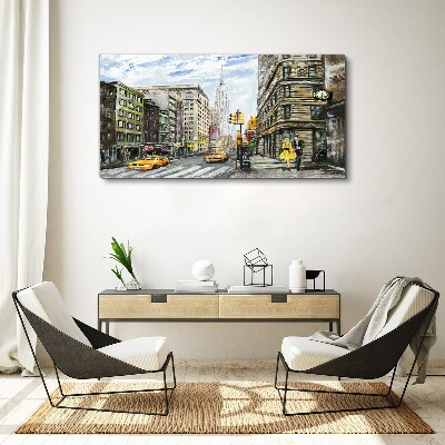 Tablou canvas Strada din New York cu taxiuri galbene