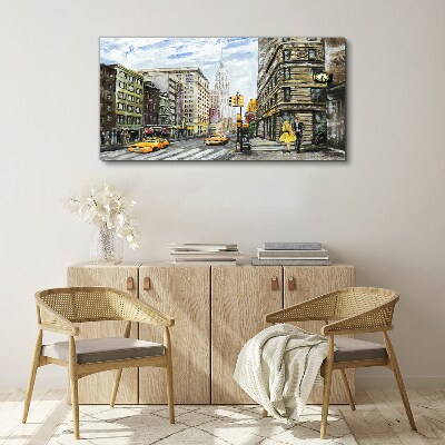 Tablou canvas Strada din New York cu taxiuri galbene