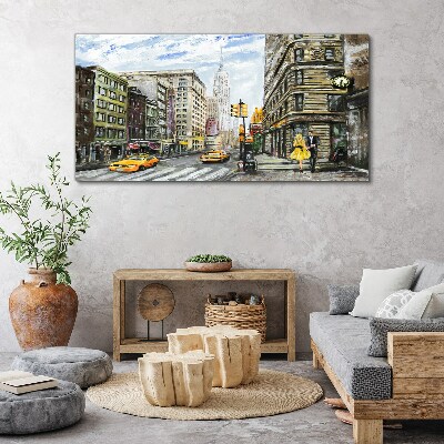 Tablou canvas Strada din New York cu taxiuri galbene