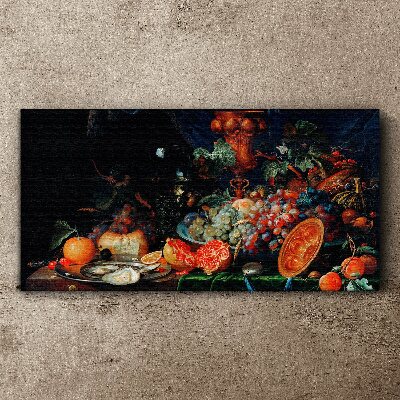 Tablou canvas Natura morta cu fructe si scoici