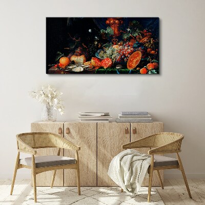 Tablou canvas Natura morta cu fructe si scoici