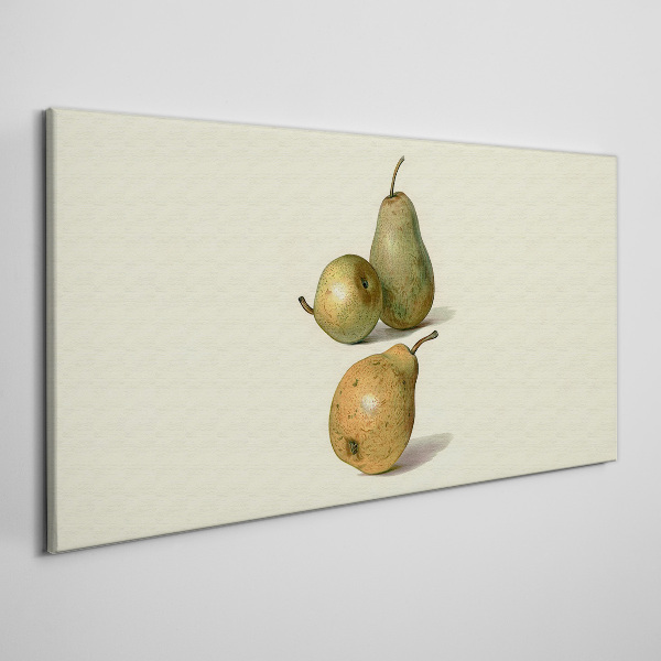 Tablou canvas Trei pere pe un fundal deschis