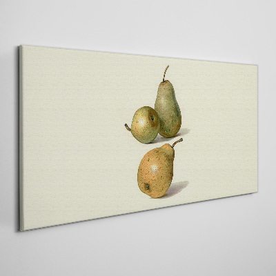 Tablou canvas Trei pere pe un fundal deschis