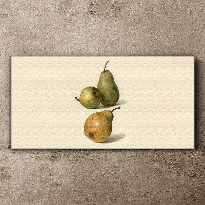 Tablou canvas Trei pere pe un fundal deschis
