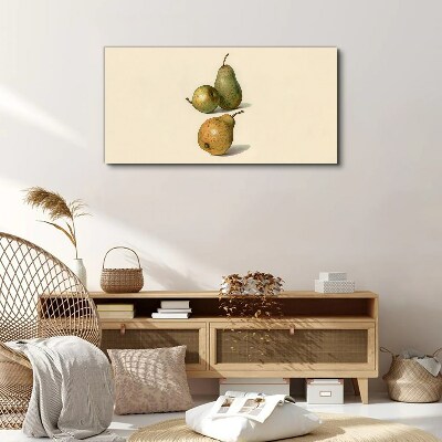 Tablou canvas Trei pere pe un fundal deschis