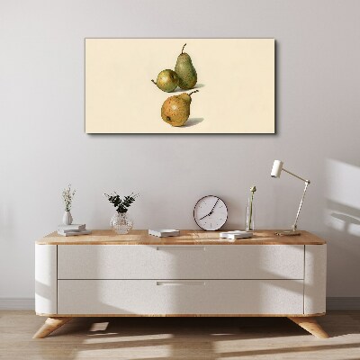 Tablou canvas Trei pere pe un fundal deschis