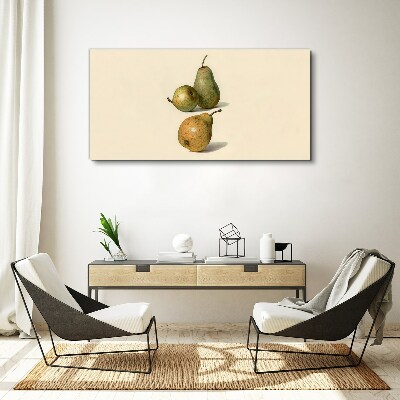 Tablou canvas Trei pere pe un fundal deschis