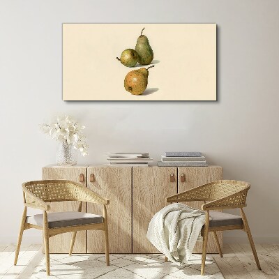 Tablou canvas Trei pere pe un fundal deschis
