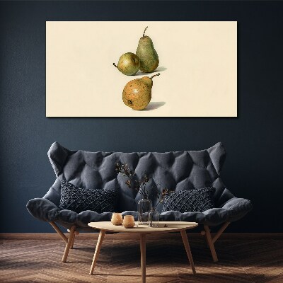 Tablou canvas Trei pere pe un fundal deschis