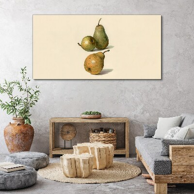 Tablou canvas Trei pere pe un fundal deschis