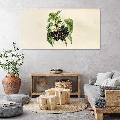 Tablou canvas Fructe negre pe ramură